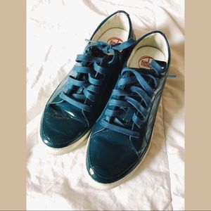 Emerald green patent leather shoes